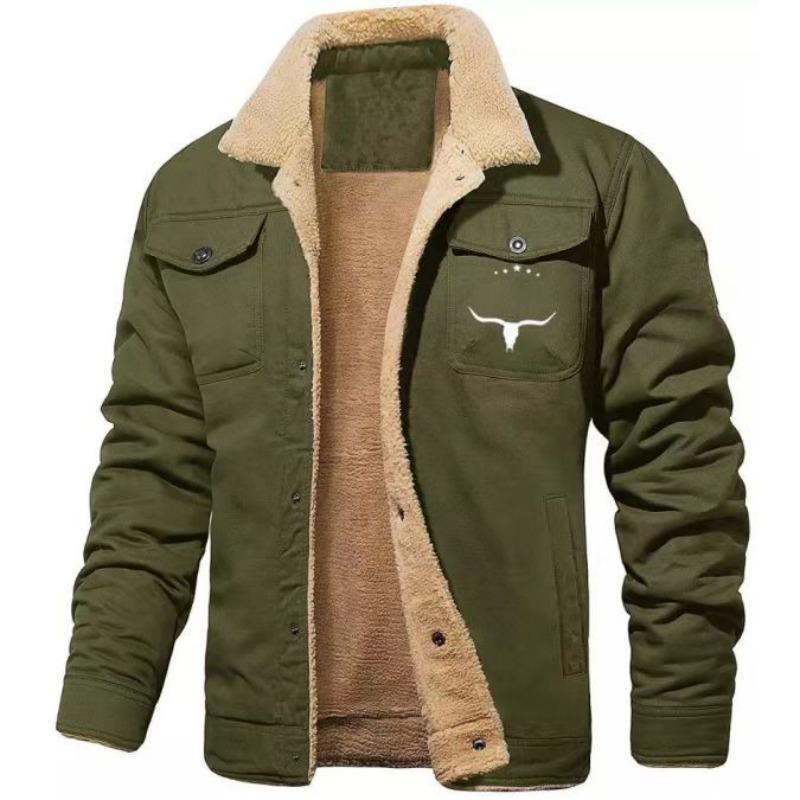 [Quick hair] Autumn and winter men's jacket velvet cotton tooling casual jacket men's coat