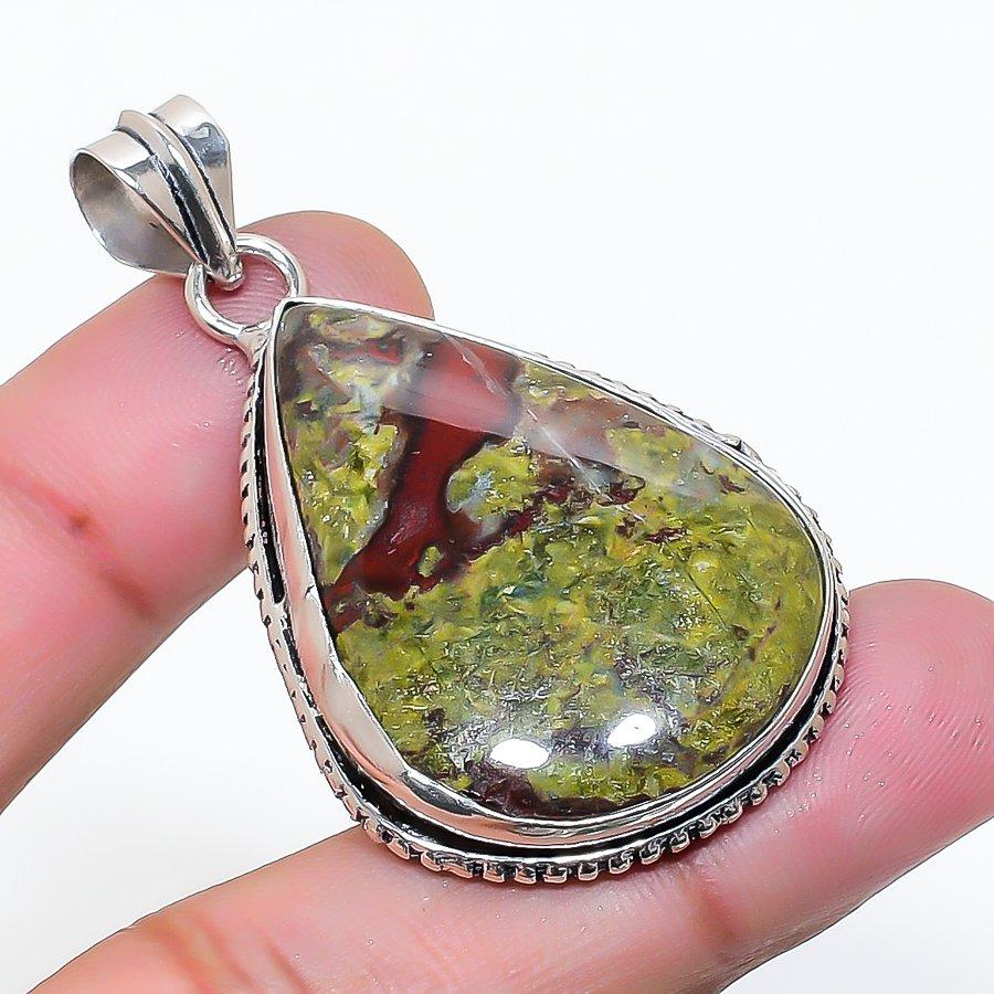 Natural Dragon Blood Gemstone Handmade 925 Sterling Silver Pendant 2.01 AP-15534