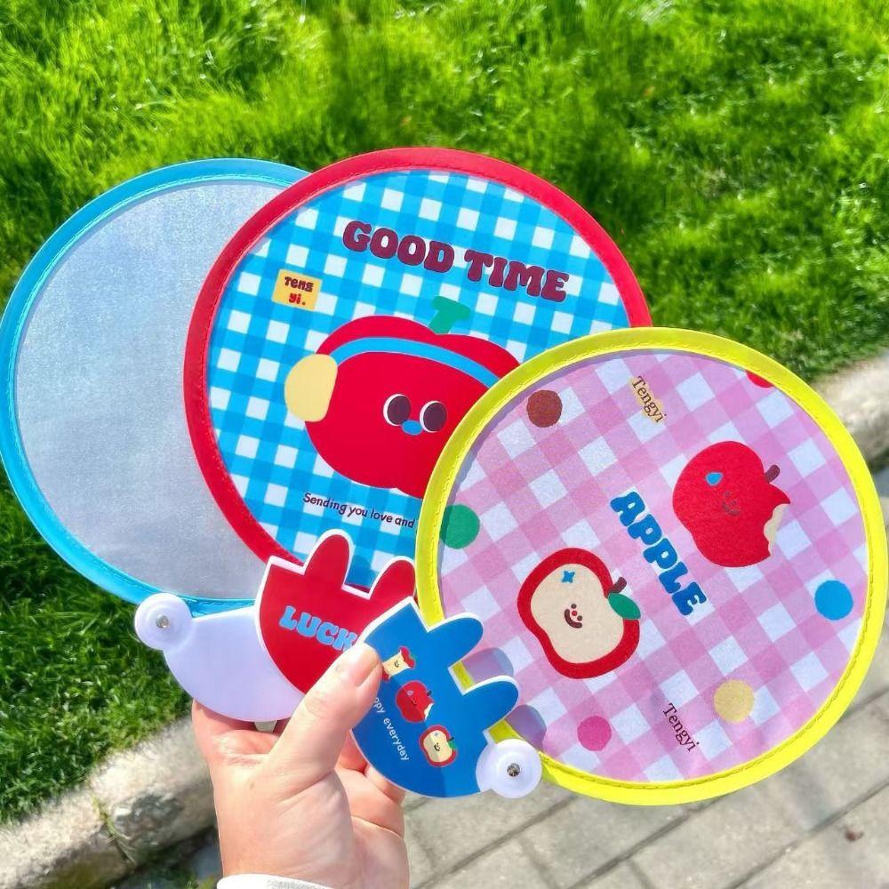 

4Pcs Mini Foldable Round Fans Cute Cool Fan Simple Hand Fan Summer 4Pcs