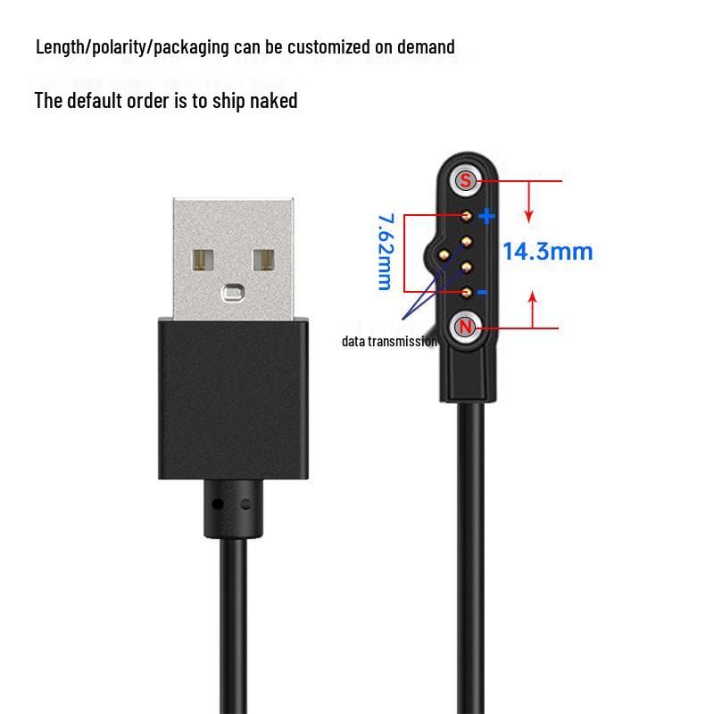 Smartwatch Charging Cable: 4P2P Pin, 2/4 Core, Magnetic Charger