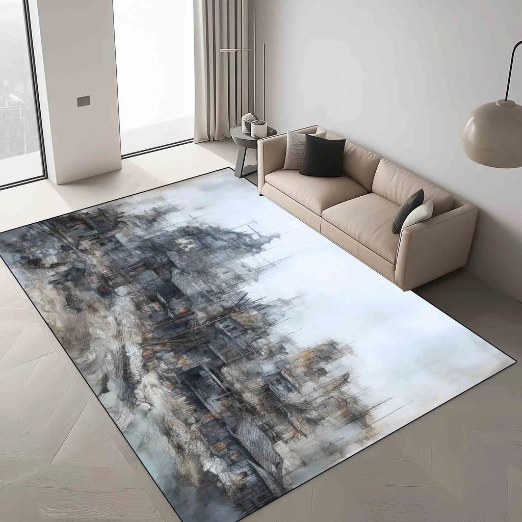 Lätt lyxmattor för vardagsrumsdekoration Sovrum Halkfri matta Nordisk Stor yta Golvmattor Lounge Tvättbar Fluffig matta