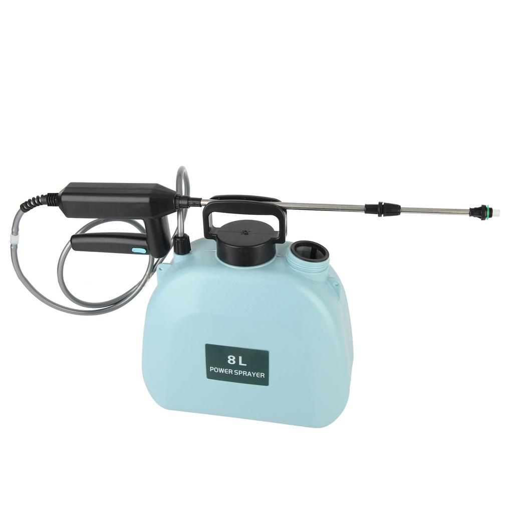 Elektrický postřikovač o objemu 8 l s protiskluzovou rukojetí, baterií 2000 mAh a ramenním popruhem...