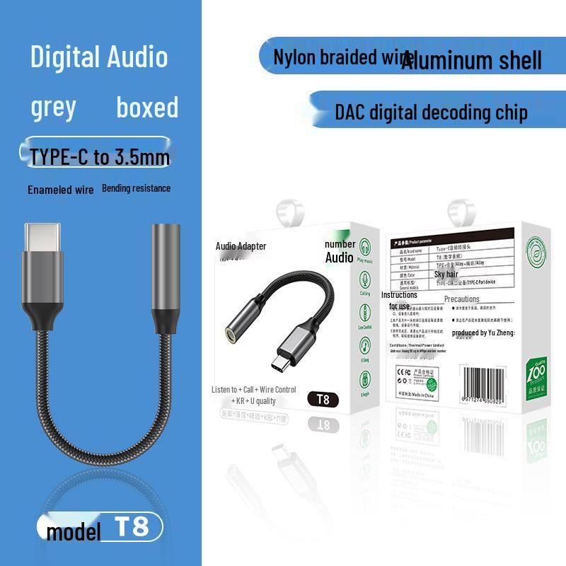 Type-C to 3.5mm Headphone Adapter for Huawei, Samsung, iPad Audio Devices
