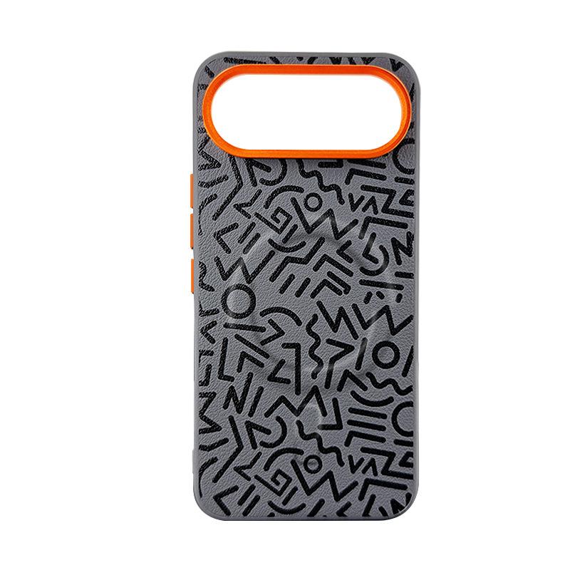 Einfache Leder Graffiti Malerei Hülle für Honor 500 Pro, Huawei Magic 8 Pro 7 RSR Magnetisches Kabelloses Laden Metall Objektivabdeckung