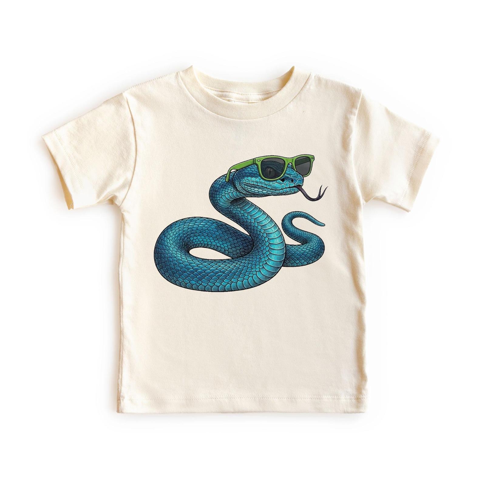 Summer Blue Snake Wearing Sunglasses Venomous Reptiles Unisex, Adult, Youth T-Shirt 160