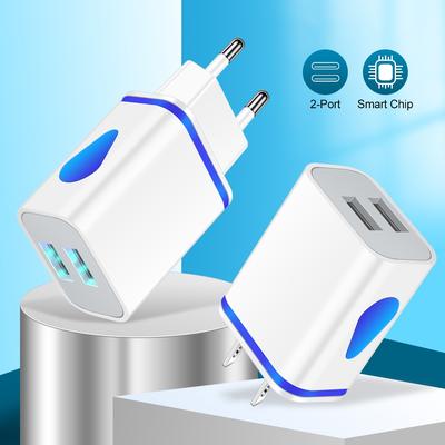 Carregador de Parede USB de Porta Dupla 2A para Samsung Xiaomi Saída Plug de Viagem Adaptador de Energia Compatível para Telefone