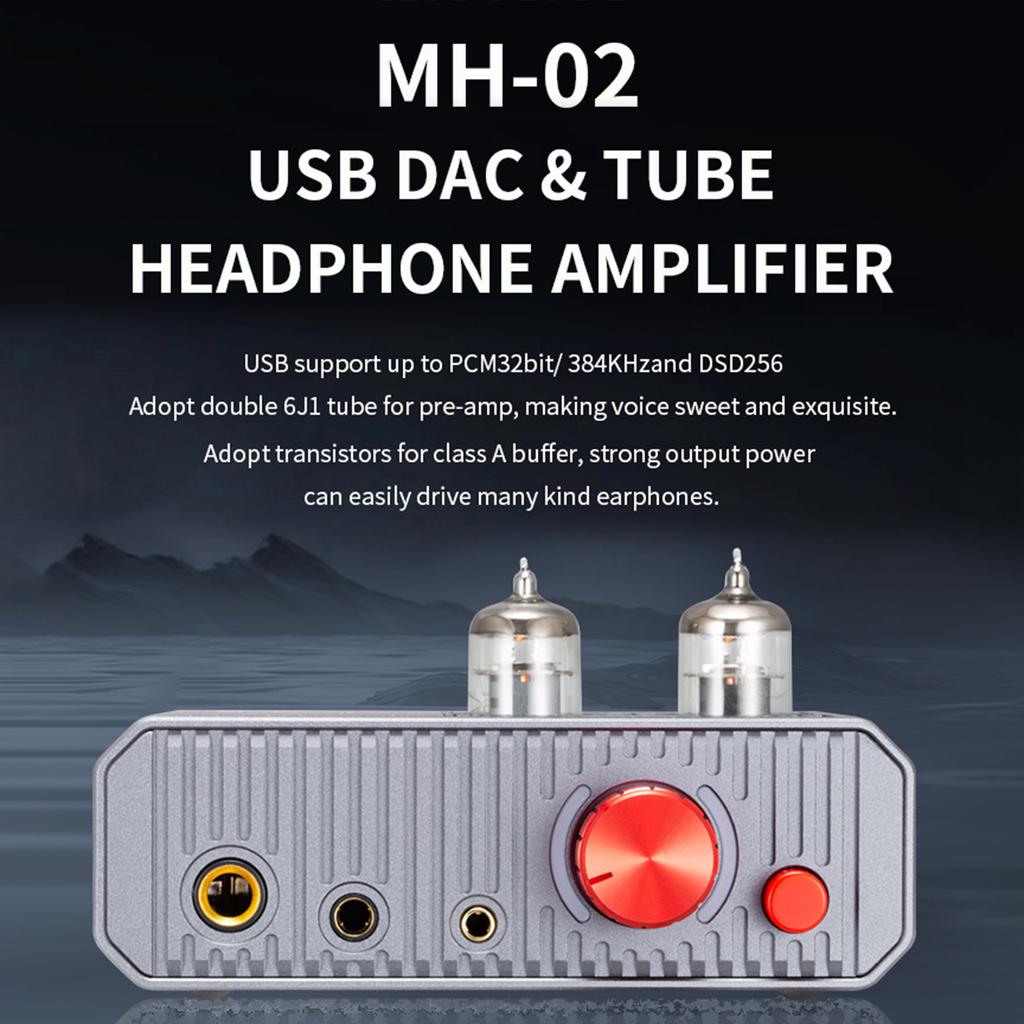 xDuoo MH-02 USB DAC Tube Headphone Amplifier CS43131 DAC Chip PCM 32Bit/384kHz DSD256 Double 6J1