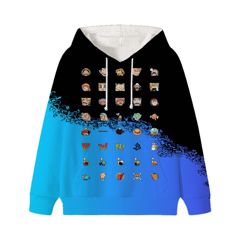 Sudadera con capucha de One Piece Luffy Wanted para niños, otoño e invierno, jersey de terciopelo para niños, ropa informal para niños, niñas y niños, sudaderas con dibujos animados Kawaii