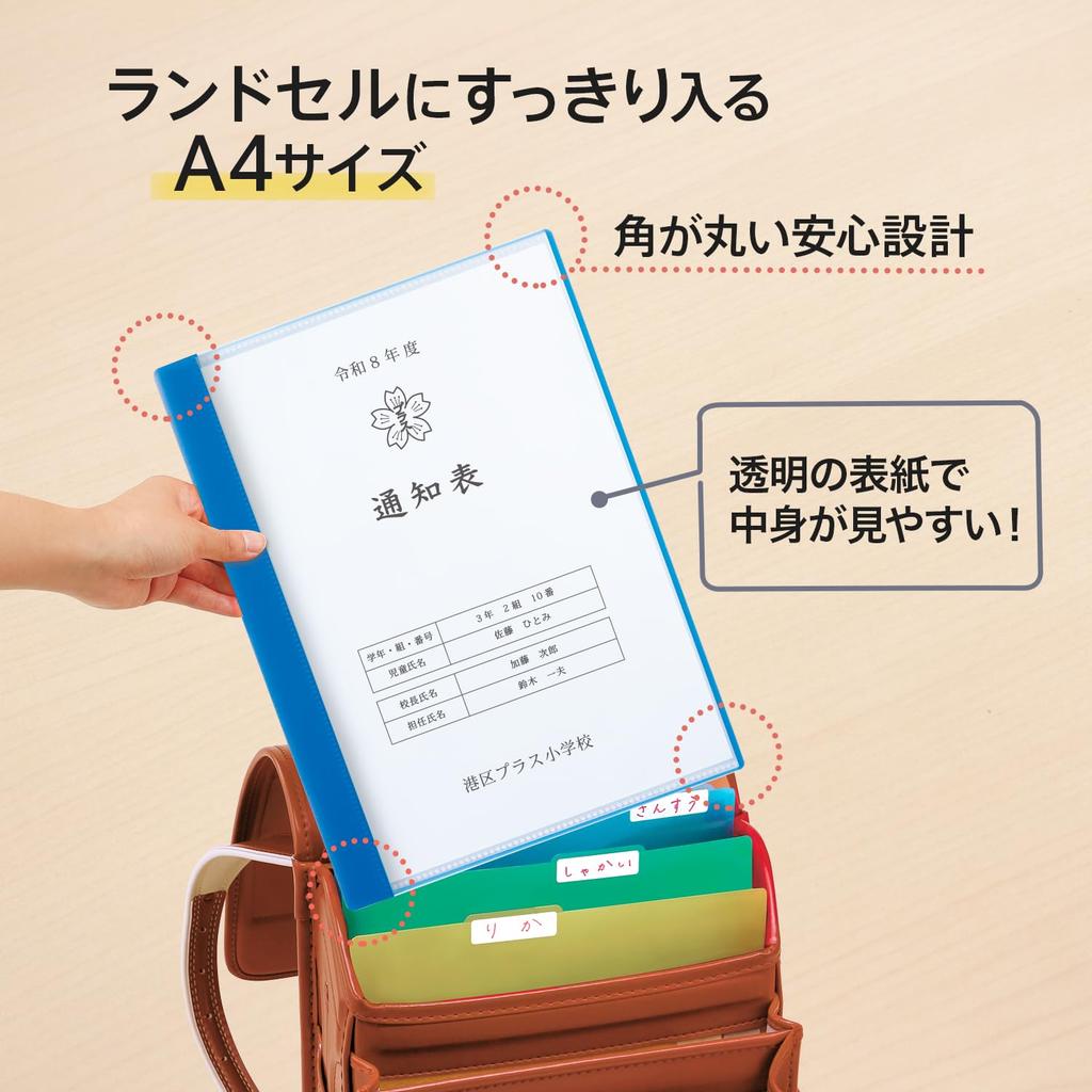 Plus Pocket Report Card Horizontal 10 Pack of x 10 File, File, Insert, Pockets, 10, Blue, FL-198GD, 79-970