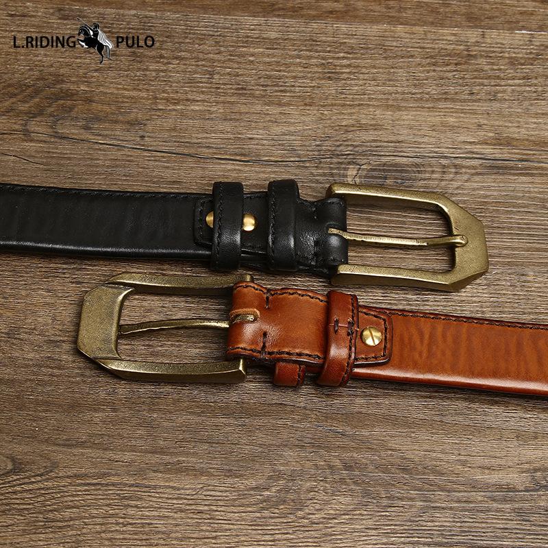 Double-sided Genuine Leather Belt Men's Genuine Leather Pin Buckle Simple Versatile Casual Belt Men's