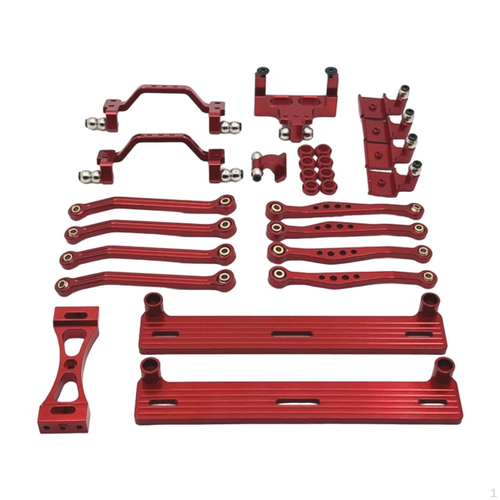 

1/16 Запасний набір для модернізації автомобіля на радіоуправлінні Передня та задня амортизаційна опорна частина Набір металевих кріплень тяги red