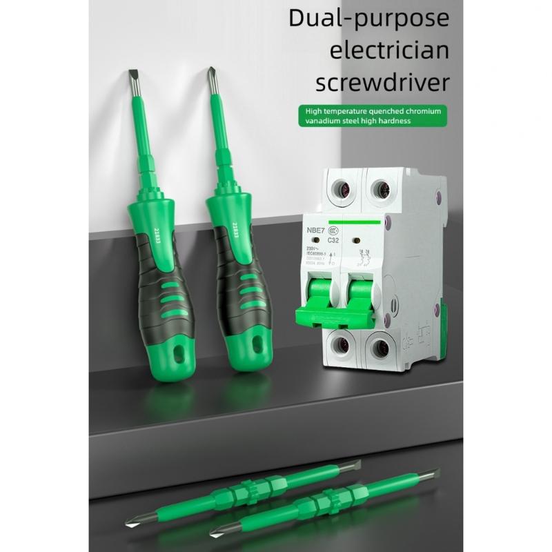Heavy Duty Double Ended Magnetic Screwdriver Heavy Duty Double Tip Design High Torque for Mechanics Electrical Repairs