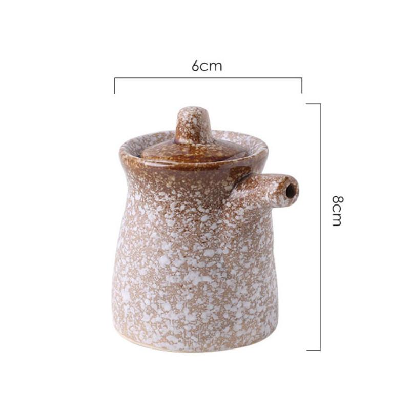 Japanese Ceramic Soy Sauce & Oil Dispenser – Retro Vinegar Bottle for Kitchen Seasoning & Cooking Tools