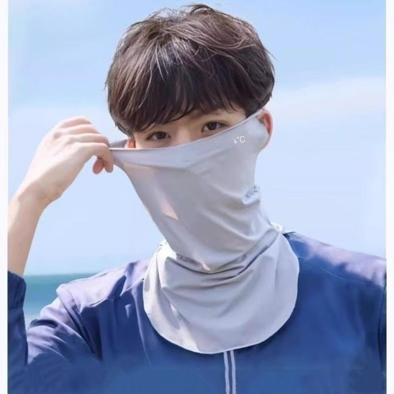 Summer Ice Silk Face Cap with Neck UV Protection Lightweight Sunblock Outdoor Sports Face Mask