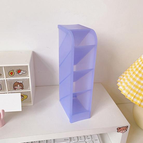 Pen Holder 4 Grids Large Capacity Plastic Multi-functional Lipstick Makeup Brush Organizer for Daily Use