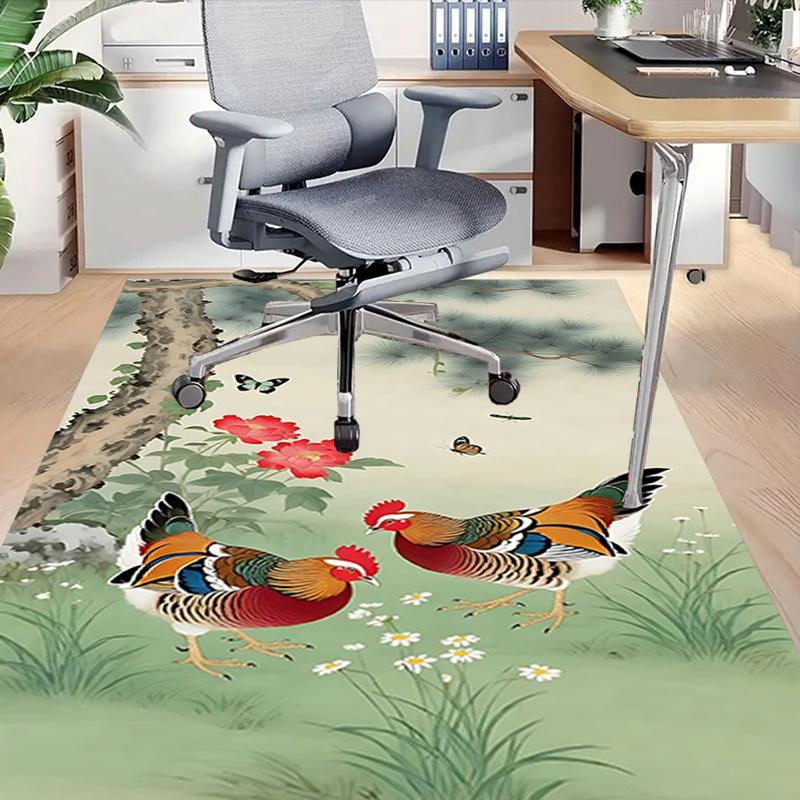 1PC Rooster Butterfly Extra Large Non-Slip Floor carpet, Office, family, bedroom, Studio - Large Area Rug,Longlasting Material-K0325
