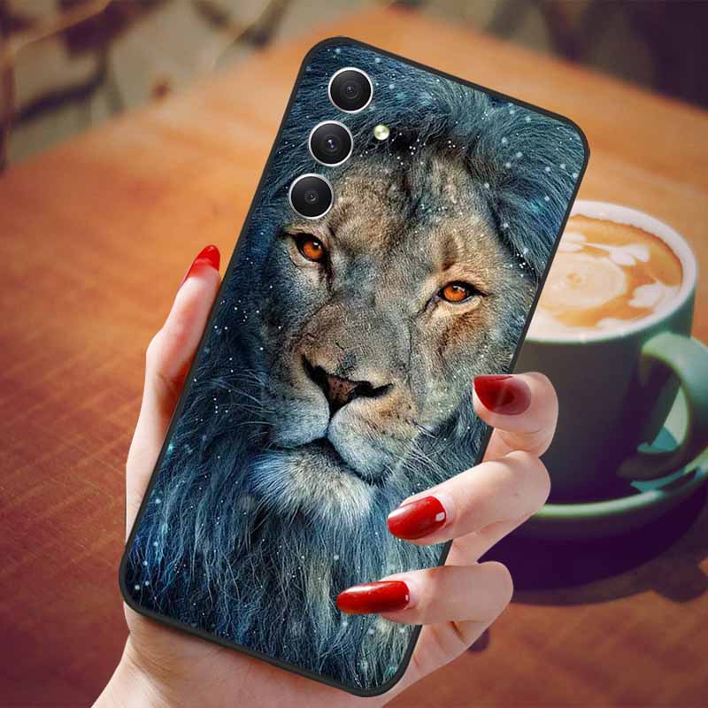 For Samsung Galaxy A55 5G Case Black TPU Silicone Beautiful Pattern Phone Cases for Galaxy A55 Shockproof Soft Cover A 55 6.6''