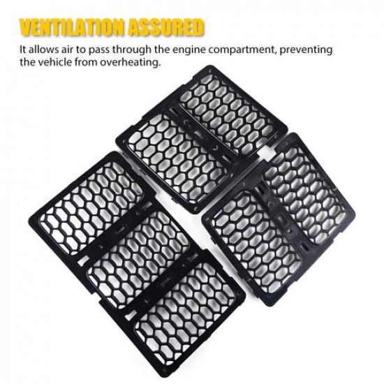 Mesh Black Grille Ert Kit Front Grill For Jeep Cover Grand Cherokee 2014-2016
