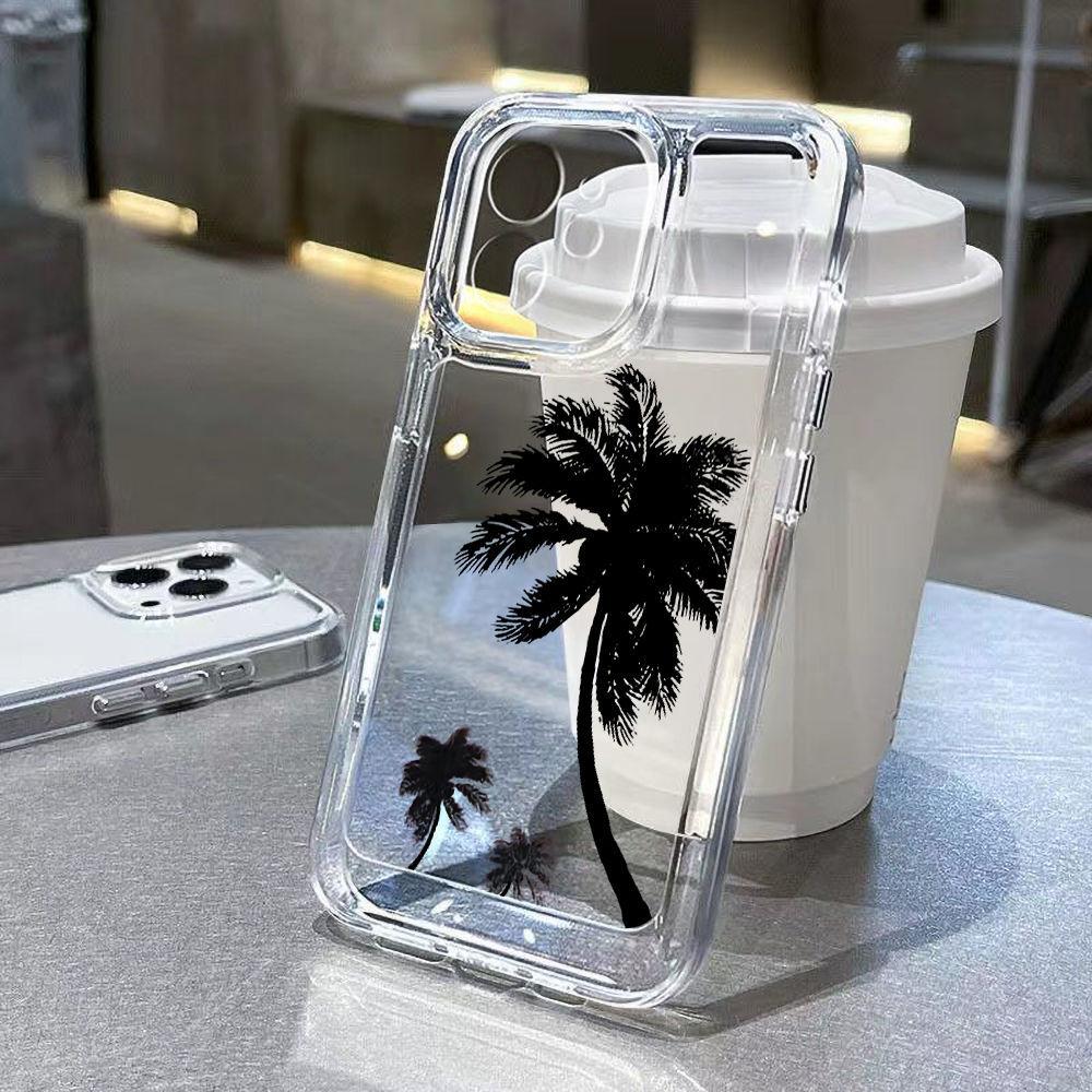Simple Coconut Tree Is Suitable for iPhone17promax Mobile Phone Case 16pro Apple 14 All-inclusive High-value 15 Soft Case