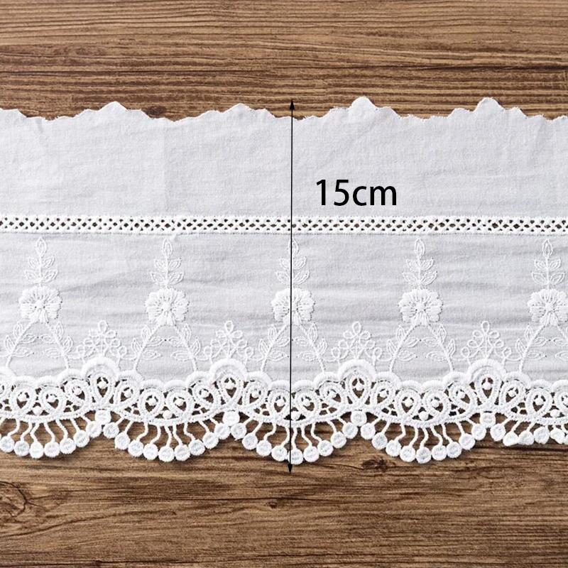 1 Yard Dantelă din Pânză de Bumbac Gol cu Flori, Accesorii pentru Haine