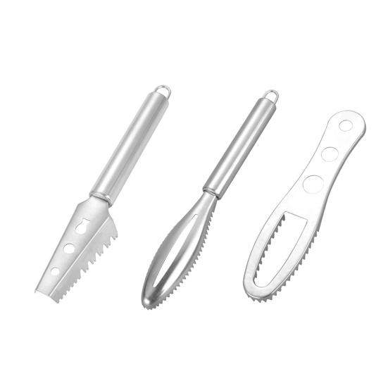 Stainless Steel Fish Scale Scraper with Splash Guard Ergonomic Handheld Descaler Tool