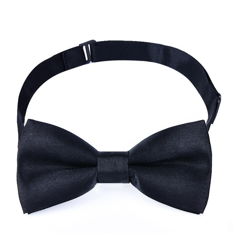 Kids Unisex Plain Polyester Bow Tie For Graduation Events And Theatrical Costumes чёрный