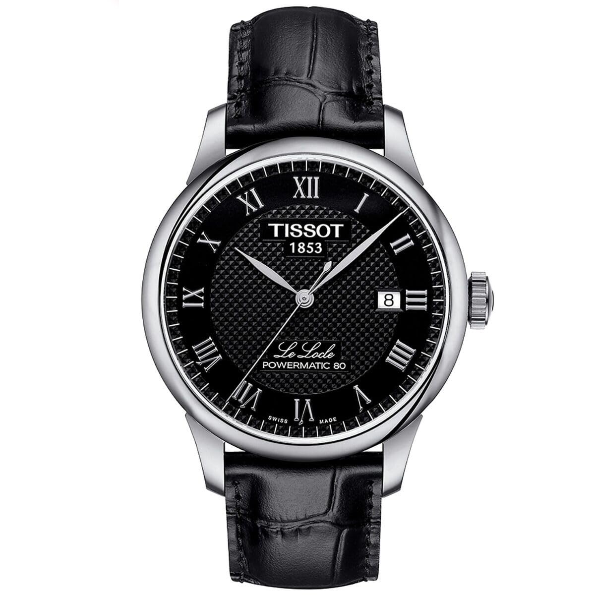 

Tissot Le Locle Automatic Powermatic 80 Watch with Black Dial and Leather Strap, Men s, Model T0064071605300 (Officially Imported)