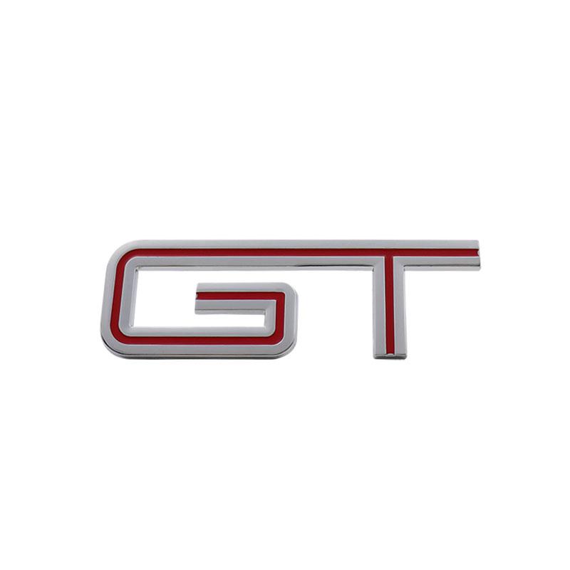 

3D Стайлинг автомобиля Логотип GT для Бокового крыла автомобиля Багажник Шильдик Наклейка Эмблема Значок Стикер chrome-red