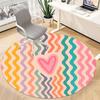 1pc Heart Waves Office Round Area Rug, Indoor Mat Suitable For Office, Under Office Chairs Bedroom Living Room Home Decor, Room Deco