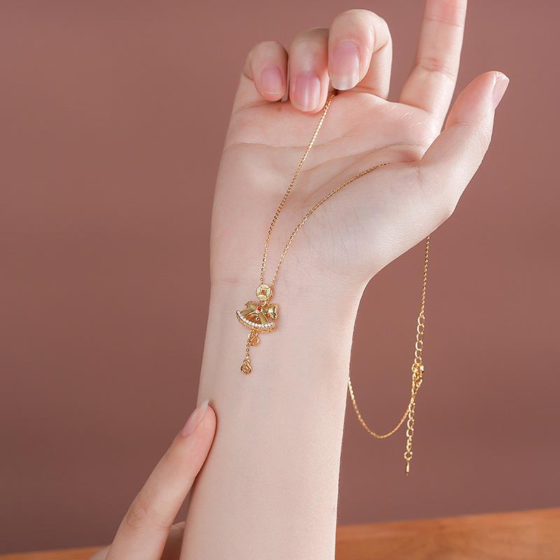 Tichiya S925 Sterling Silver Zodiac Year of the Horse Necklace for Women 925 Silver
