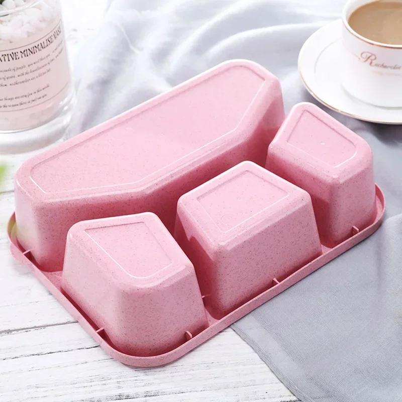 1PC Wheat Straw Microwave Bento Lunch Box Travel Picnic Food Fruit Container Storage Lunch Box for Kids Adult Child