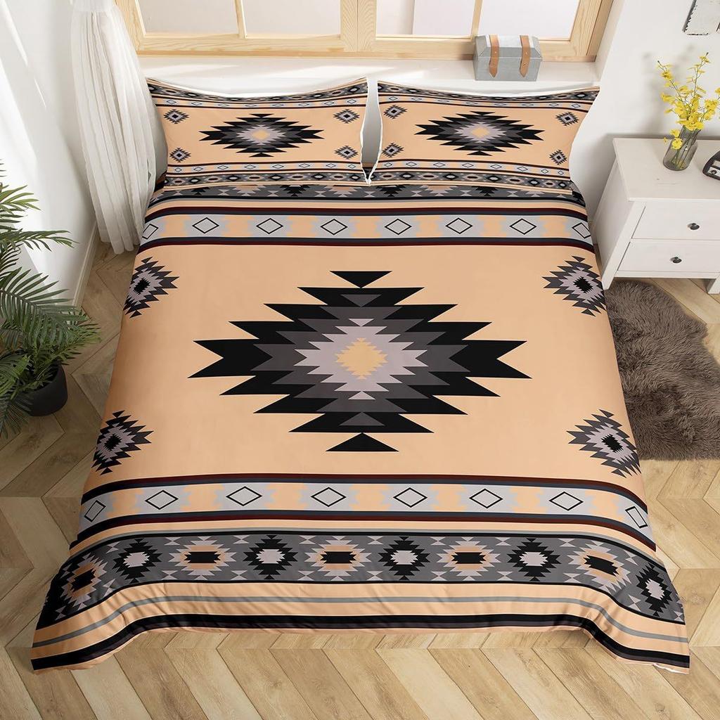 Geometric Pattern Down Comforter Set Bedding Set 3-piece Duvet Cover Set