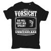 Men's T-Shirt Yorkshire Caution He Doesn't Just Want To Play Dogs Dog Breed Vintage Top For Everyday Wear Casual