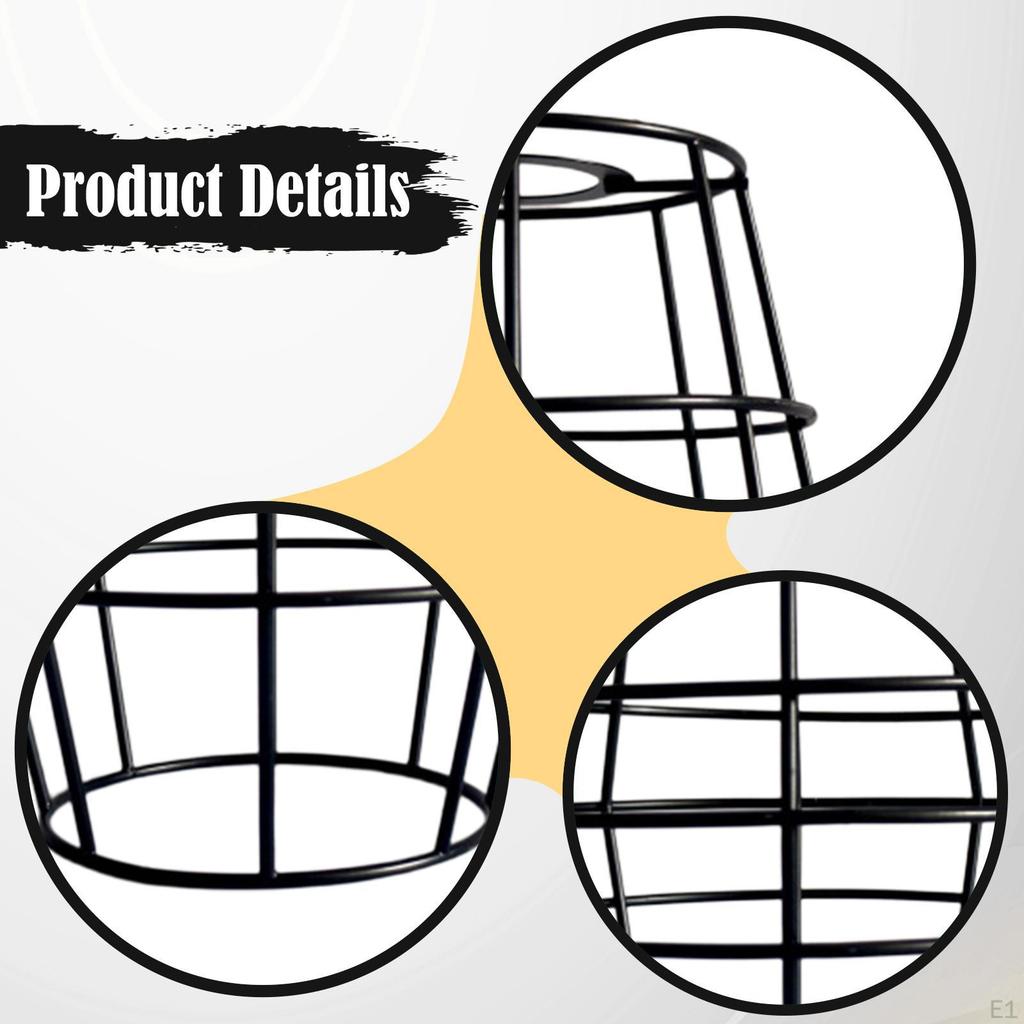 Metal Wire Lampshade Bulb Cage Guard Hanging Light Cover for Pendant Restaurant Hotel