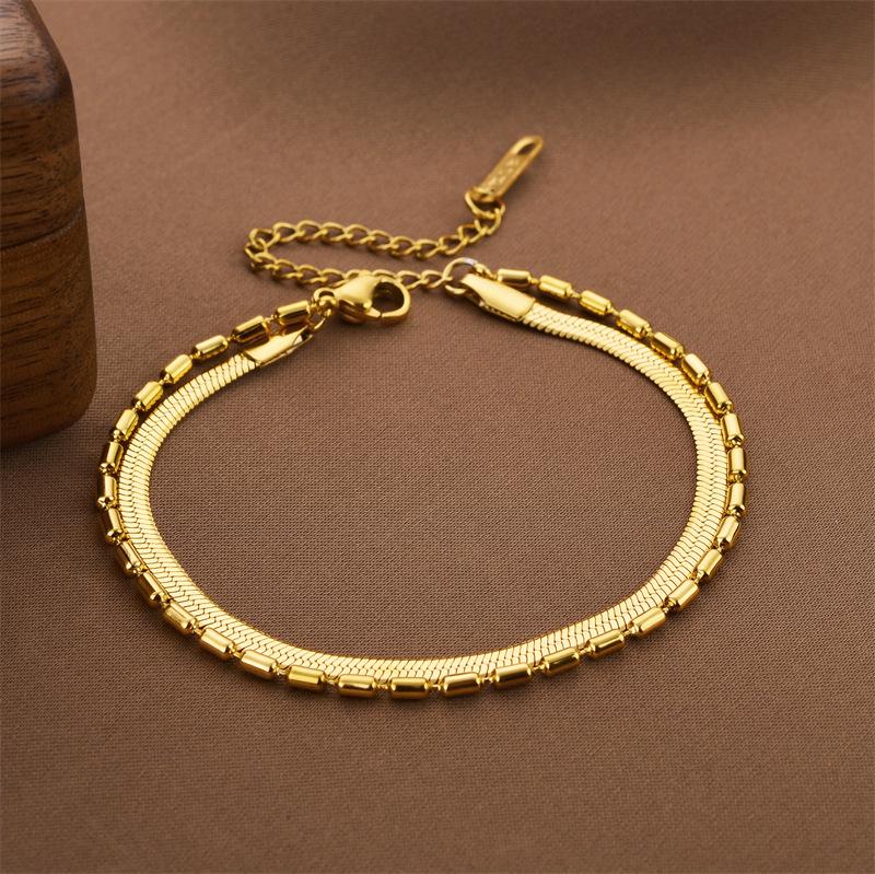 Korean Titanium Steel Four-Leaf Clover Bracelet - Women's Fashion, Versatile & Non-Fading Jewelry