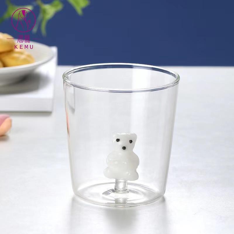 Christmas Tree Glass Wishing 3D Cartoon Animal Shape Cup Borosilicate Glass Single Layer Cup Living Room Guests Juice Cold Drink