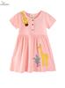 Neuer Stil Cartoon Besticktes Kurzarmkleid für Mädchen