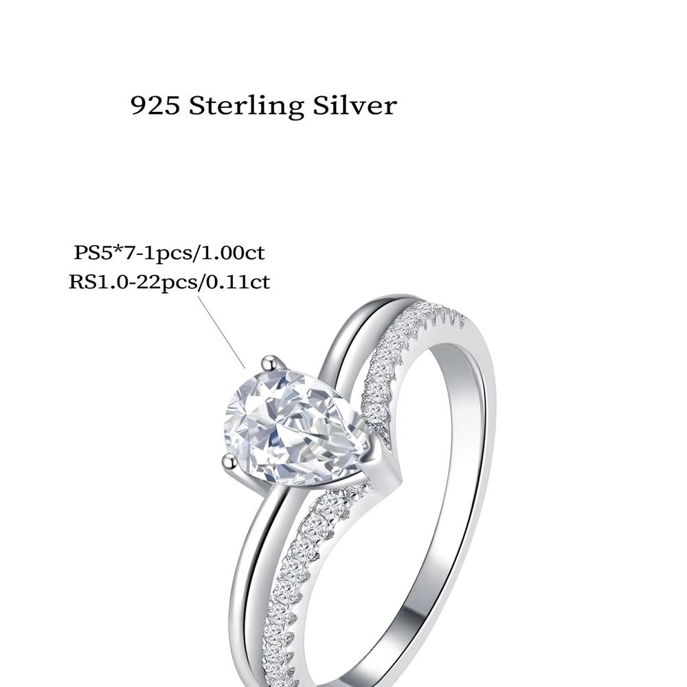 Chinese Ladies Fine Ring Jewelry Rhodium Plated Lab Grown Diamond Women Moissanite 925 Sterling Silver Finger Ring