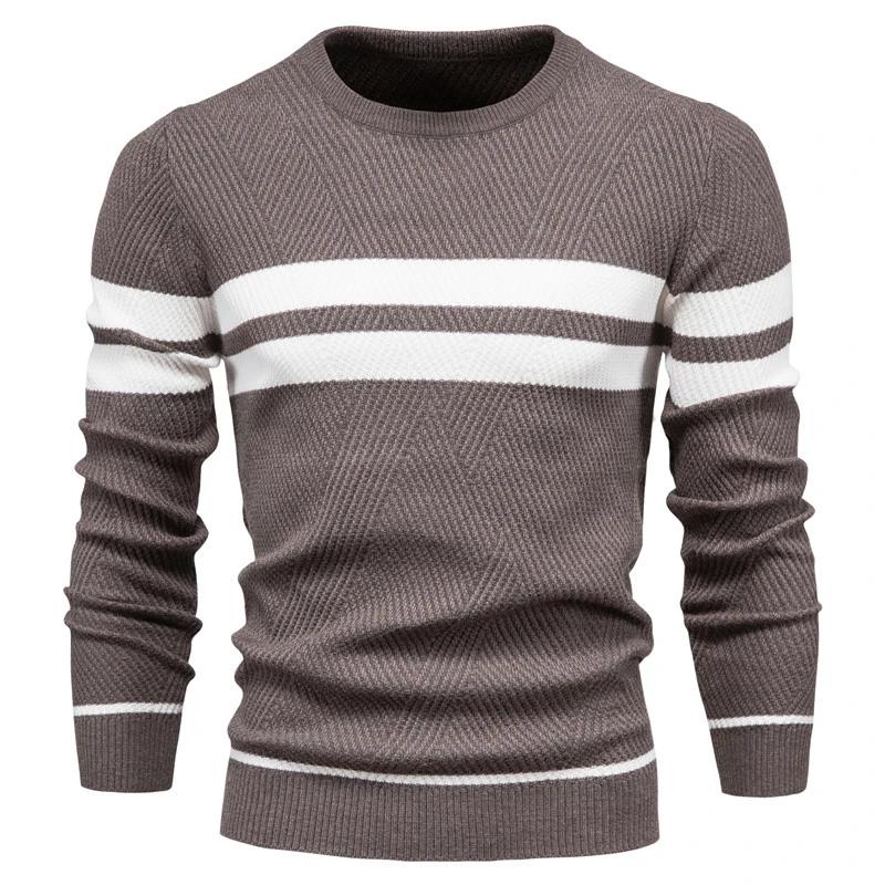 Spring Autumn Casual Sweater Men's Pullover Sweater Slim Men's Sweater Fashion Trend Simple Men's Sweater Long Sleeve Warm