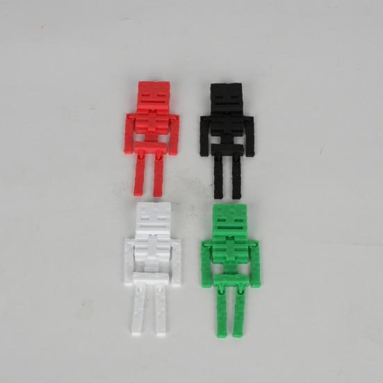 Pixel Robot Ornament Fidget Toy Mini Robot Figurine DIY Assembly Toy Robot Figure Stress Relief Toy Gift for Robot Lovers