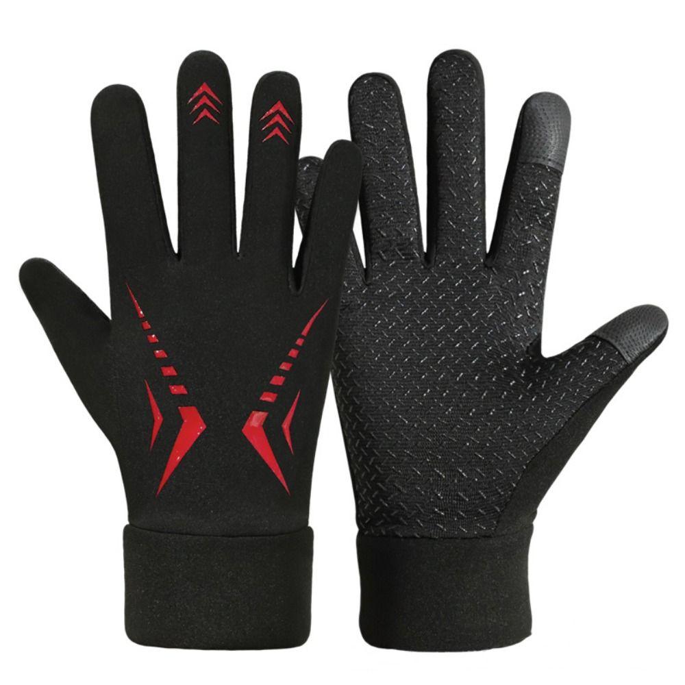 

Fashion Thicken Winter Men Gloves Waterproof Anti-slip Touch Screen Gloves Warm Windproof Cycling Gloves червоний