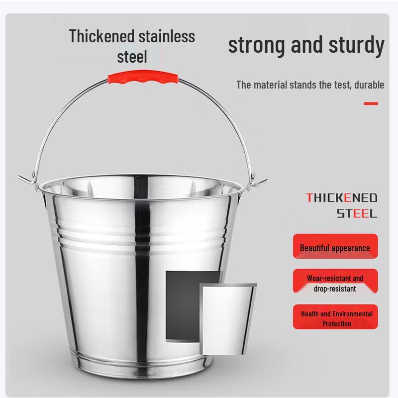SIFAR Thickened Stainless Steel Portable Water Bucket
