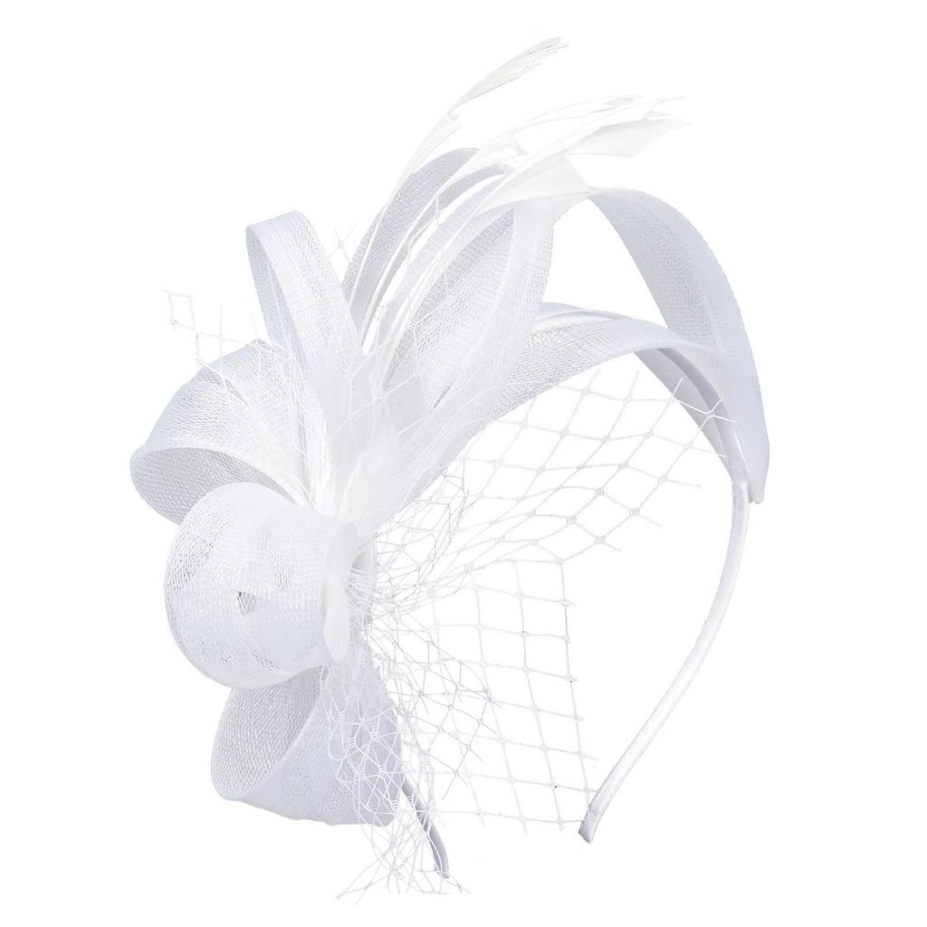 Elegante Chapéu Fascinator com Pena e Flor para Senhoras - Perfeito para Casamentos, Chás da Tarde e Eventos de Derby