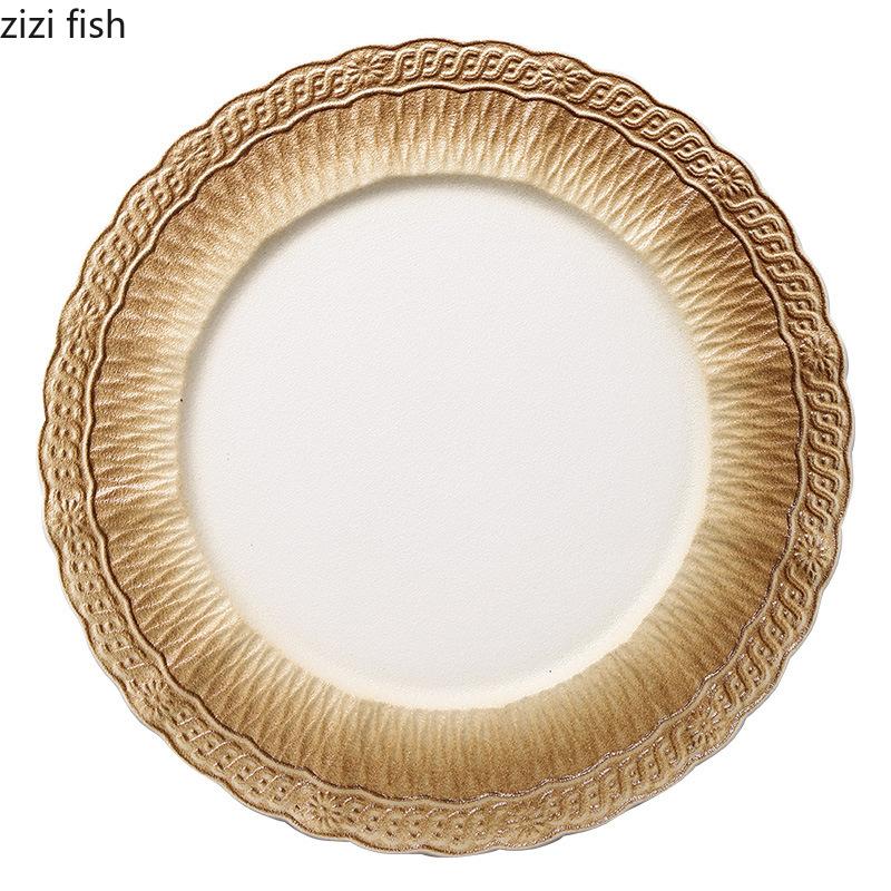 Lace Ceramic Dining Plate Serving Plates Pasta Dish Steak Plate Sushi Plates Sting Disc Dessert Bowl Fruit Dish Salad Bowl