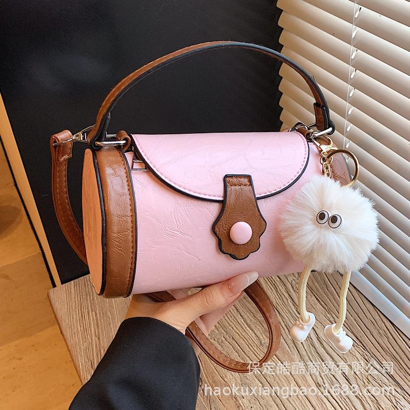 Fashion Contrasting Color Portable Small Bag Women's 2025 New High-end Versatile Messenger Bag Exquisite Small Bag Pillow Bag
