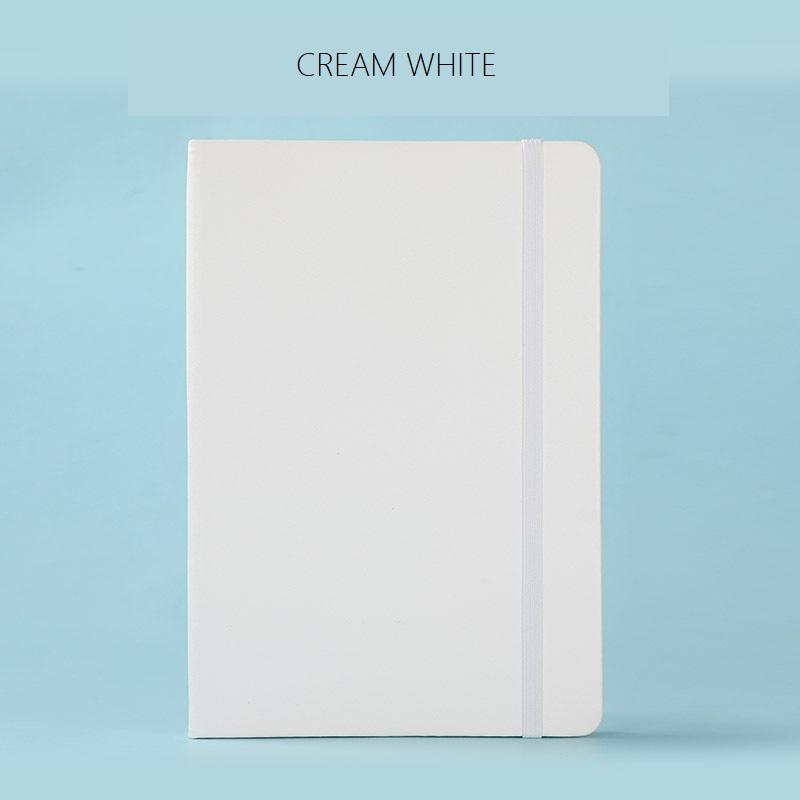 A5 Macaron Candy Color Ruled PU Leather Hardcover Elastic Closure Notebook (White,A5) белый