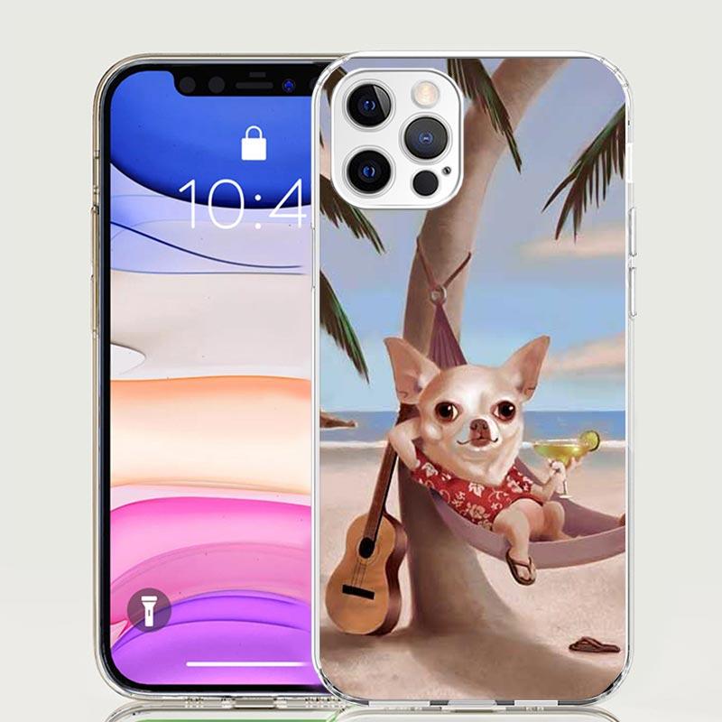 Chihuahua Puppy Teacup Dogs Case Phone Cover for Apple iphone 16 15 14 13 12 Mini 11 Pro Max 16E X XS XR 7 Plus 8 + SE 2020 Tren