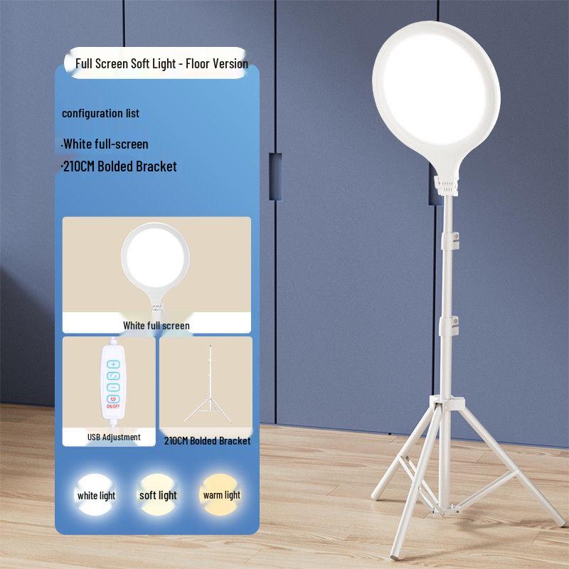 LED Shadowless Desktop Beauty Light: Full Screen Round Flat Panel for Indoor Photography