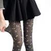 Spring Retro Floral Print Women Tights Vertical Pattern Flower Jacquard Pantyhose Lingerie Hosiery Slim Body Stockings Pantyhose