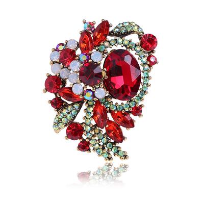 Suit With Pin Brooch, Retro Alloy Diamond-Encrusted Flower Hollow Brooch, One Piece Is Sent On Behalf Of Others.